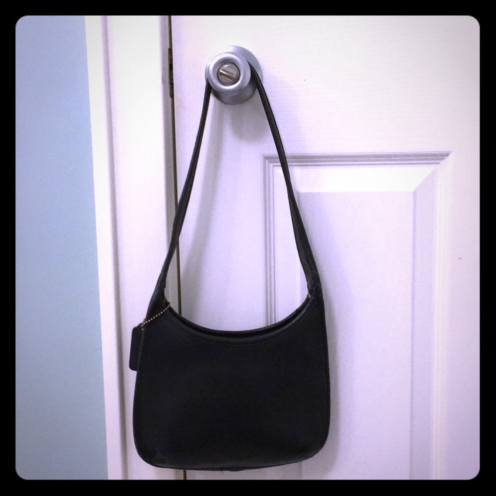 Vintage black leather coach bag